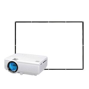 Projector w/ 100" Fold up Screen Streaming Ready. RCA 1080p LCD Home Theater